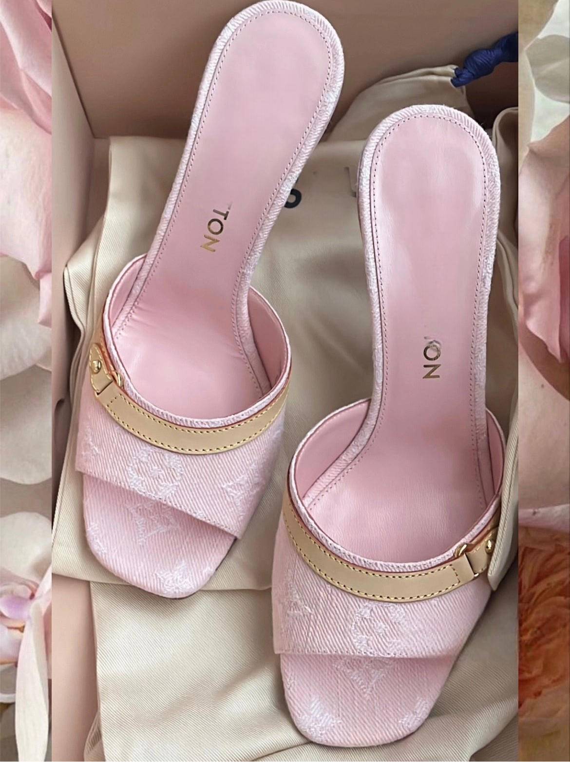 Pink Denim Heels