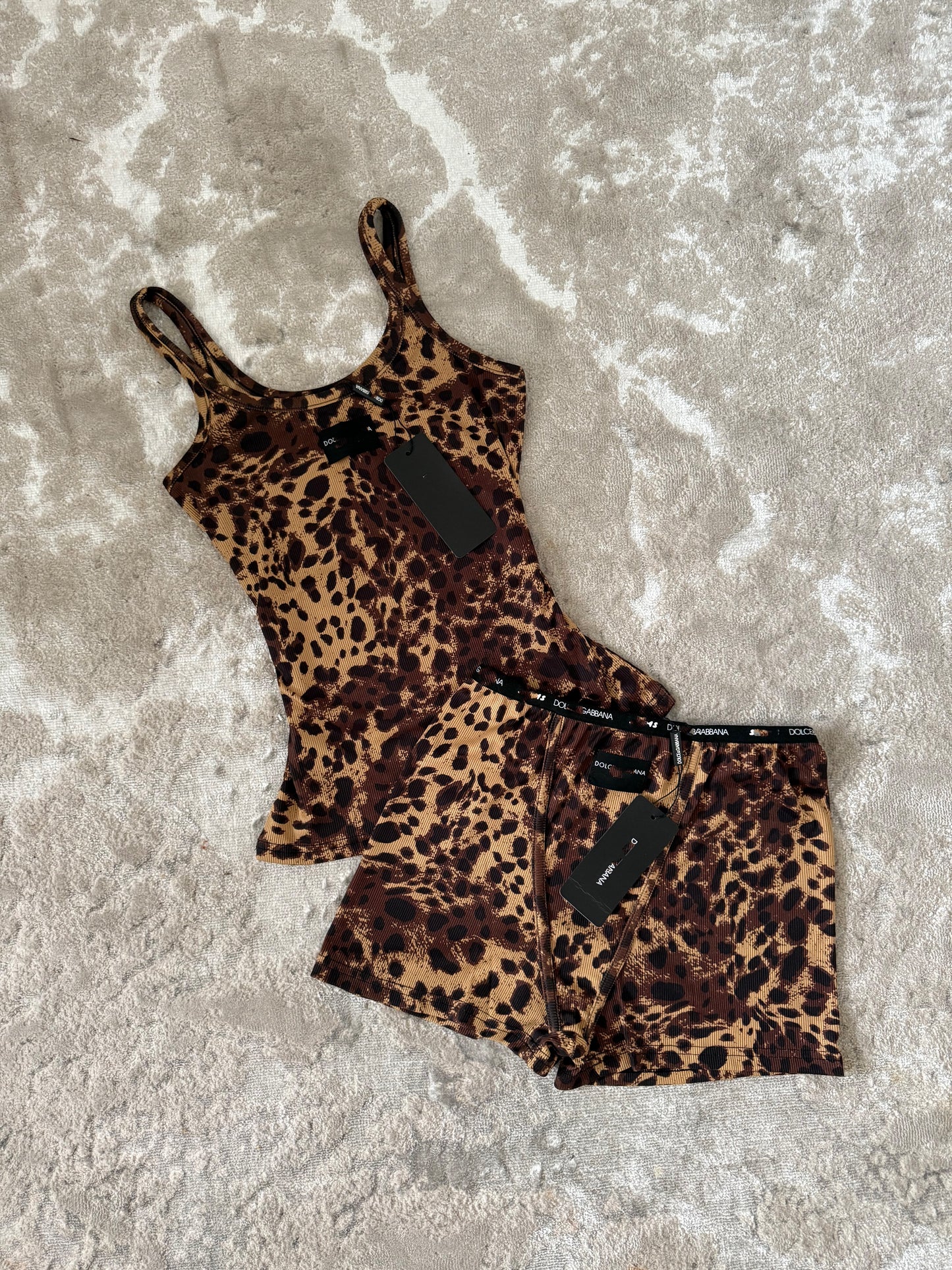 Leopard Print Shorts Set