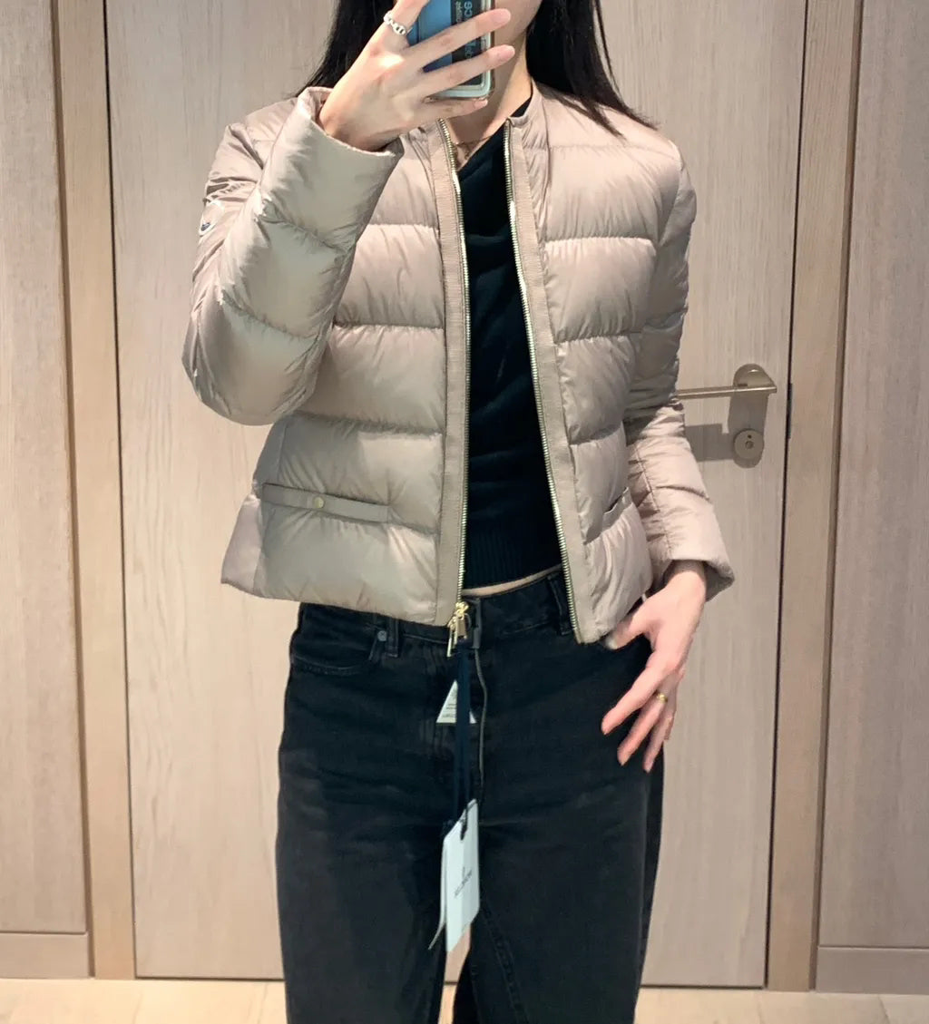 Cream Gold Zipper Jacket