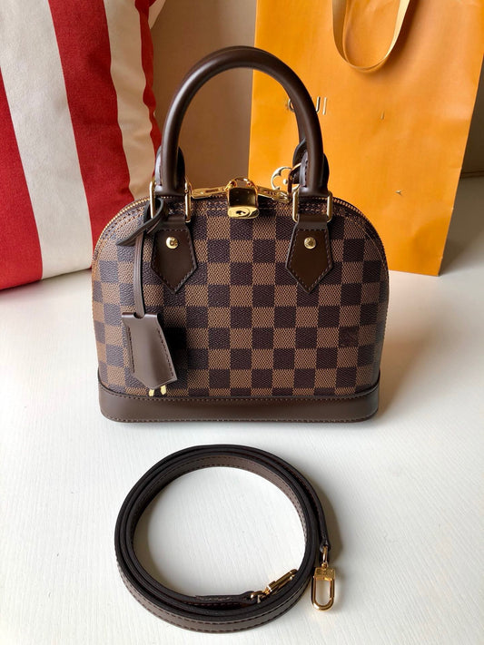 Brown Grid Handbag