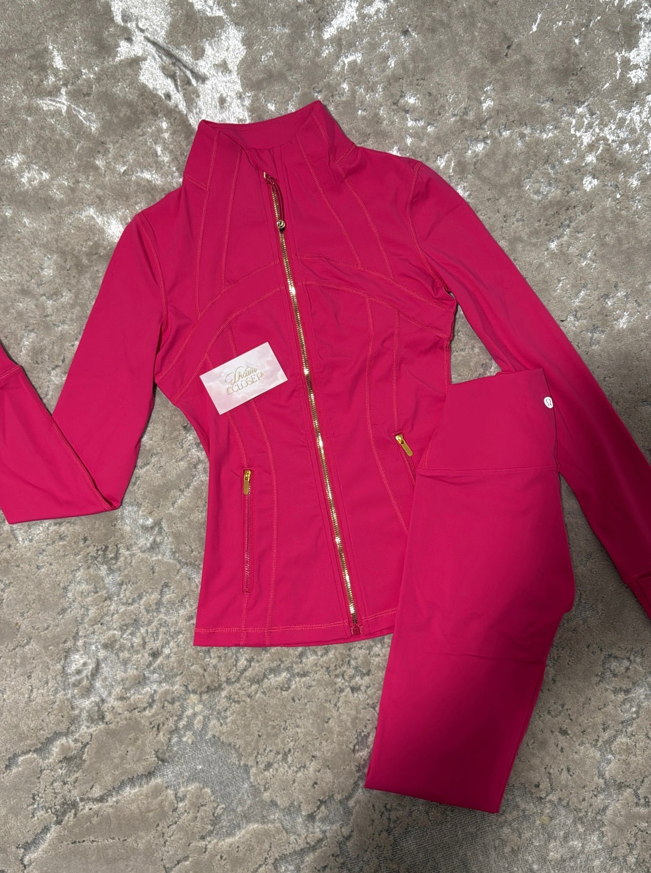 Hot Pink Gold Zipper Set