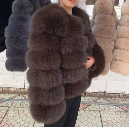 Dark Brown Real Coat