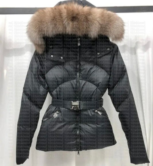 Black Fur Hood Coat