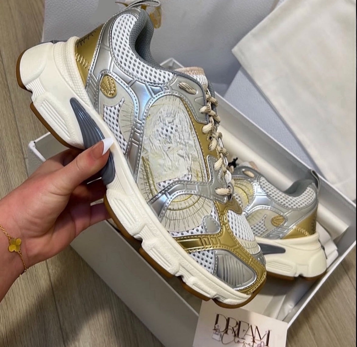 Pink/Gold Trainers