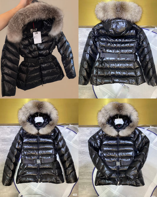 Black Fur Hood Coat