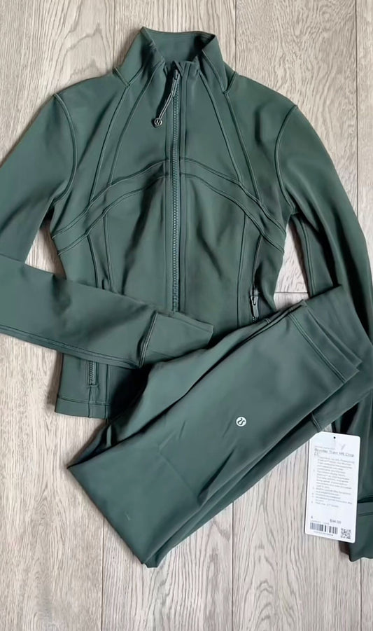 Green Zip Up Set
